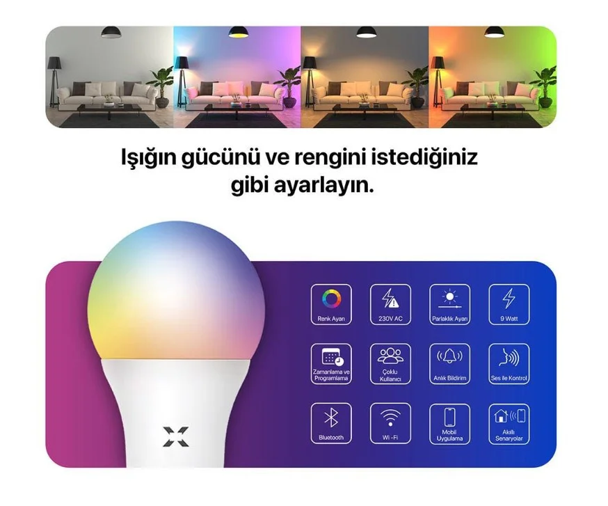 Xenon Smart Wi-Fi LED Akıllı RGB Ampul