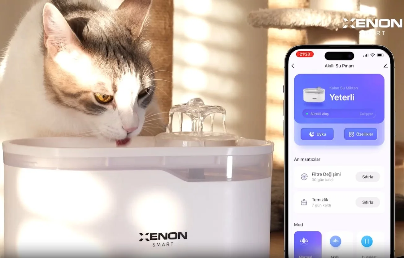 Xenon Smart Akıllı Wifi Destekli Kedi Su Pınarı X8650_M1 Beyaz