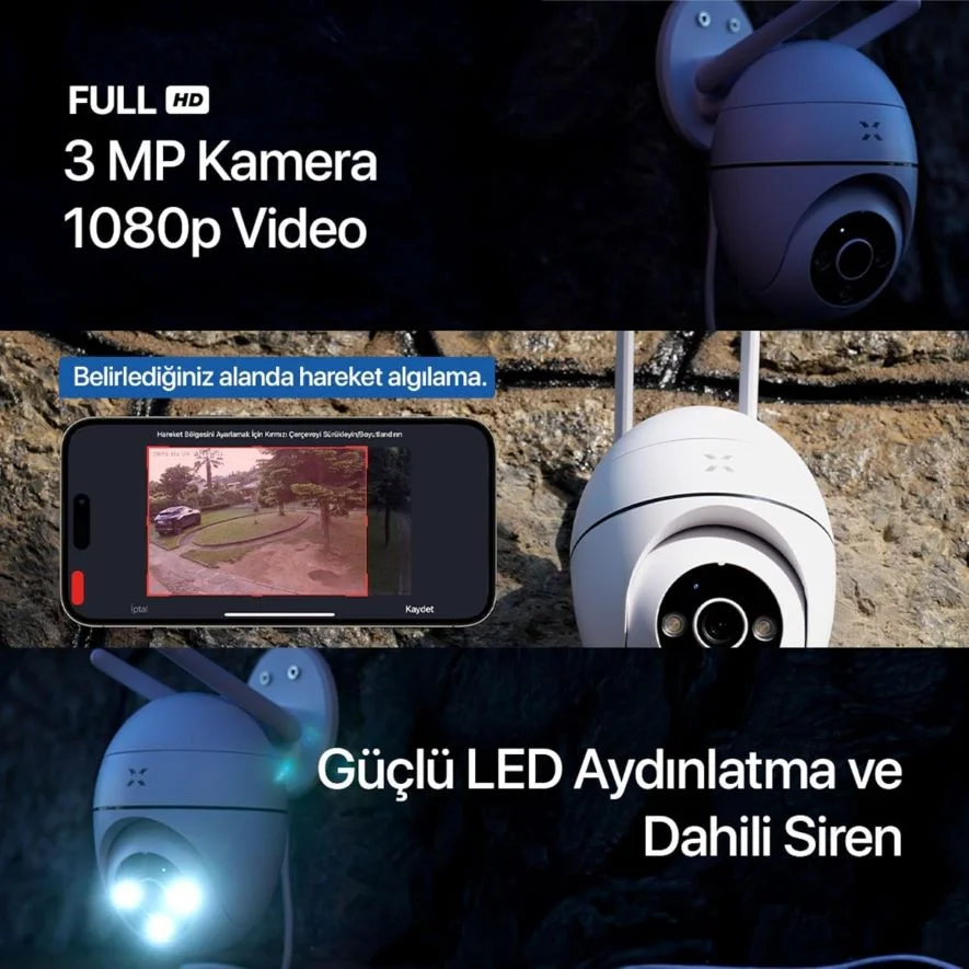 Xenon X7266 Full HD 3 MP Gece Görüşlü Wi-Fi Güvenlik Kamerası