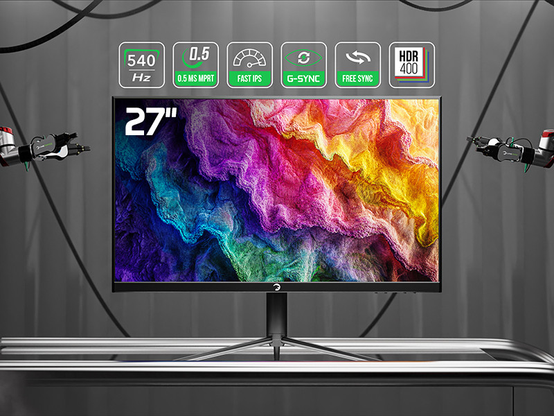 GamePower Lucid S60 27″ 0.5ms 540Hz Flat Fast IPS FHD RGB Pivot Speaker Gaming Monitör (Sıfır Ölü Piksel Garantili)