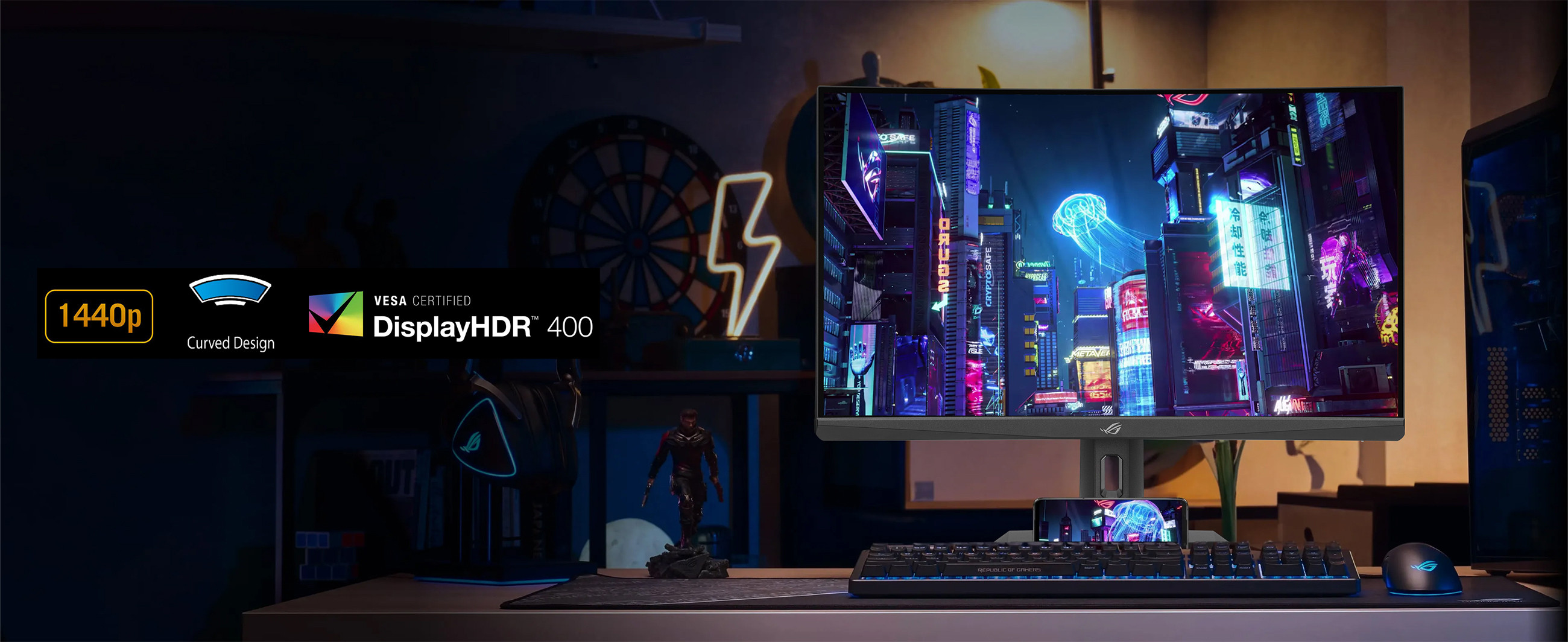 ASUS ROG Strix XG32WCMS 27″ 280Hz 1ms QHD Adaptive-Sync VA Gaming (Oyuncu)  Monitör