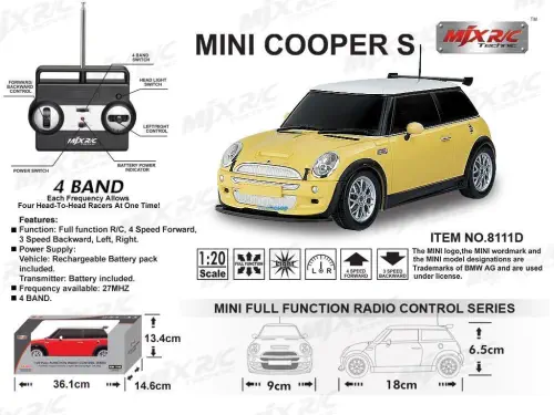 MINI COOPER S 8111 UZAKTAN KUMANDALI ARABA (SARI)