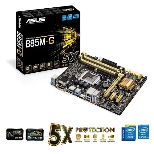 Asus B85M-G B85 Ddr3 Sata3 Usb3 1150p 16x Anakart