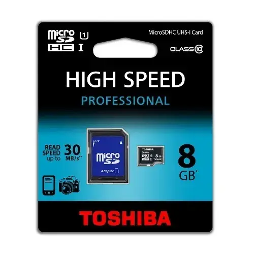 Toshiba 8 GB Micro SD (Class10 30Mb/sn SD Adaptör) Hafıza Kartı
