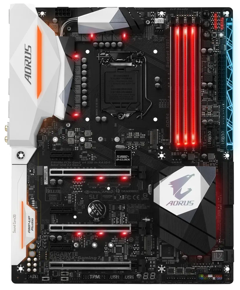 Gigabyte Aorus GA-Z270X-Gaming 7 Intel Z270 Express Soket 1151 DDR4 4133(O.C.)MHz ATX Gaming Anakart
