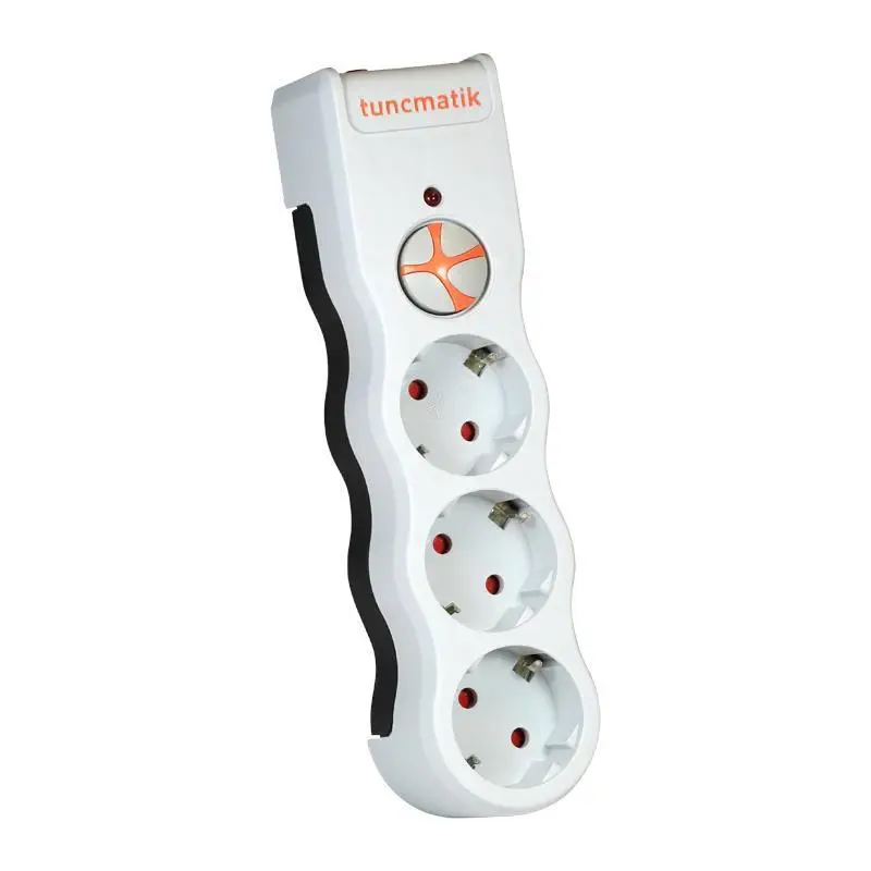 Tunçmatik TSK5083 Powersurge 3`lü 525 Joule Beyaz Kablosuz Akım Koruyucu Priz