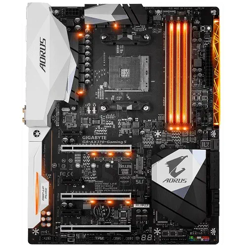Gigabyte Aorus GA-AX370-Gaming 5 Amd X370 Soket AM4 DDR4 3200MHz(O.C.) Sata3 M.2 USB 3.1 ATX Gaming (Oyuncu) Anakart