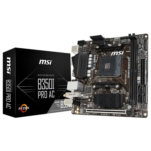 Msi B350I PRO AC AMD B350 Soket AM4 DDR4 3200(O.C.)MHz mITX Gaming(Oyuncu) Anakart