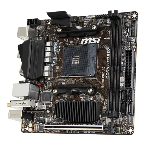 Msi B350I PRO AC AMD B350 Soket AM4 DDR4 3200(O.C.)MHz mITX Gaming(Oyuncu) Anakart