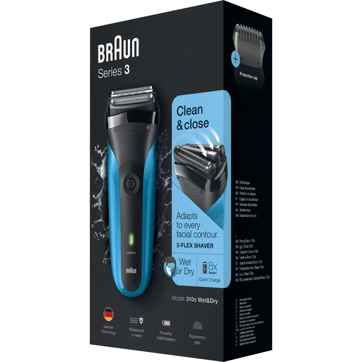 Braun Series 3 310s Şarj Edilebilir Islak-Kuru Elektrikli Tıraş Makinesi - Mavi