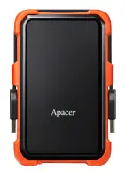 Apacer AC630 Siyah-Turuncu 2 TB Askeri Sınıf Darbeye Dayanıklı 2.5″ USB 3.1 Taşınabilir Harddisk (AP2TBAC630T-1) 