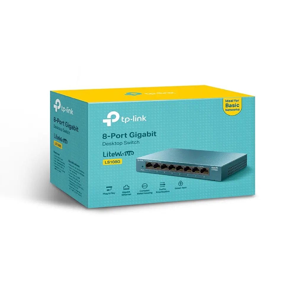 Tp-Link LiteWave LS108G 8 Port 10/100/1000Mbps Yönetilemez Switch