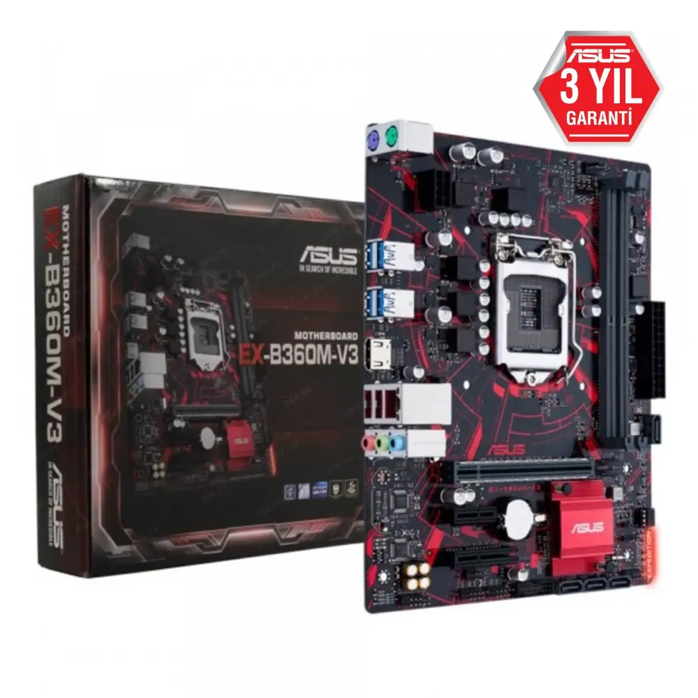 Asus Expedition EX-B360M-V3 Intel B360 Soket 1151 DDR4 2666MHz mATX Gaming(Oyuncu) Anakart