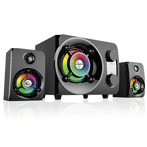 Rampage RMS-G8 2+1 25W Bluetooth+USB-SD-FM Siyah Rainbow Led Işıklı Gaming Speaker