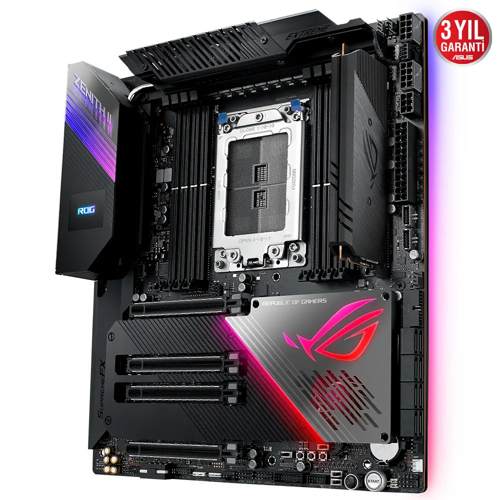 Asus ROG Zenith II Extreme AMD TRX40 Soket sTRX4 DDR4 4733(OC)Mhz E-ATX Gaming (Oyuncu) Anakart