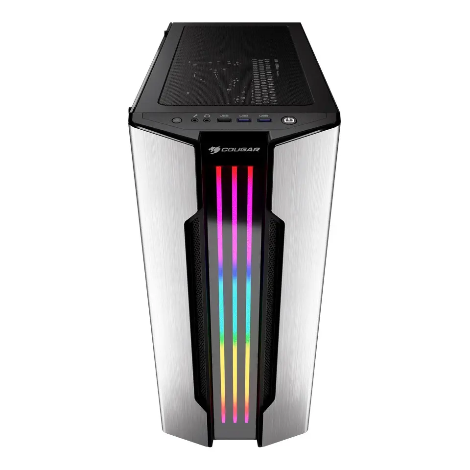 Cougar Gemini S Silver RGB CGR-5BMBS-T 600W 80+ PSU USB 3.0 Temperli Cam E-ATX Mid-Tower Gaming Kasa