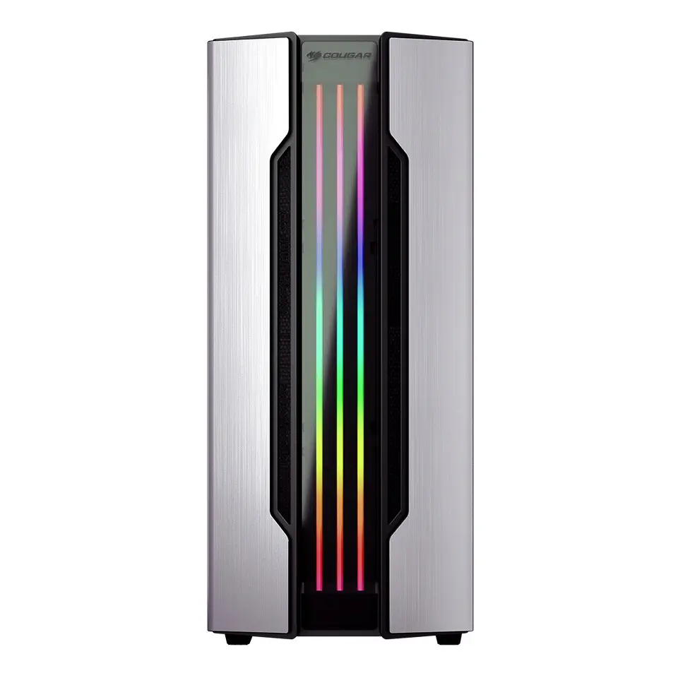 Cougar Gemini S Silver RGB CGR-5BMBS-T 600W 80+ PSU USB 3.0 Temperli Cam E-ATX Mid-Tower Gaming Kasa