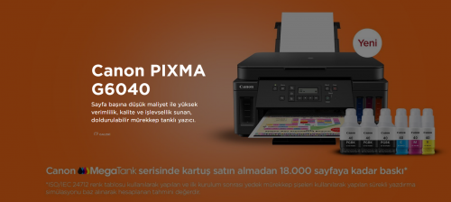 Canon Pixma G6040 Tanklı Wi-Fi Renkli Tarayıcı/Fotokopi/Yazıcı