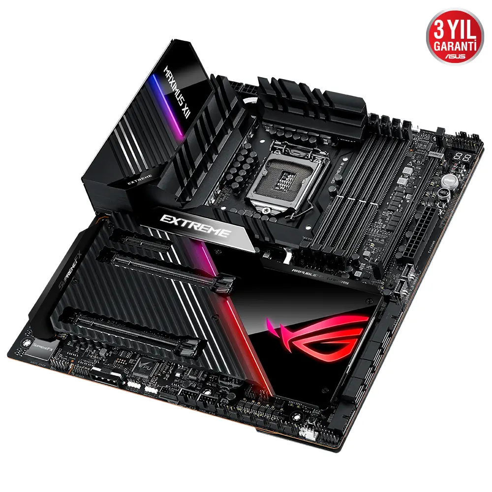 Asus ROG MAXIMUS XII EXTREME Intel Z490 Soket 1200 DDR4 4800(OC)MHz E-ATX Gaming (Oyuncu) Anakart