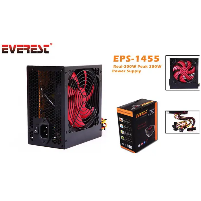 Everest EPS-1455 PEAK-250W 120mm 250W Power Supply