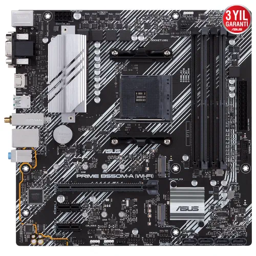 Asus Prime B550M-A (WI-FI) AMD B550 Soket AM4 DDR4 4600(OC)MHz mATX Gaming (Oyuncu) Anakart