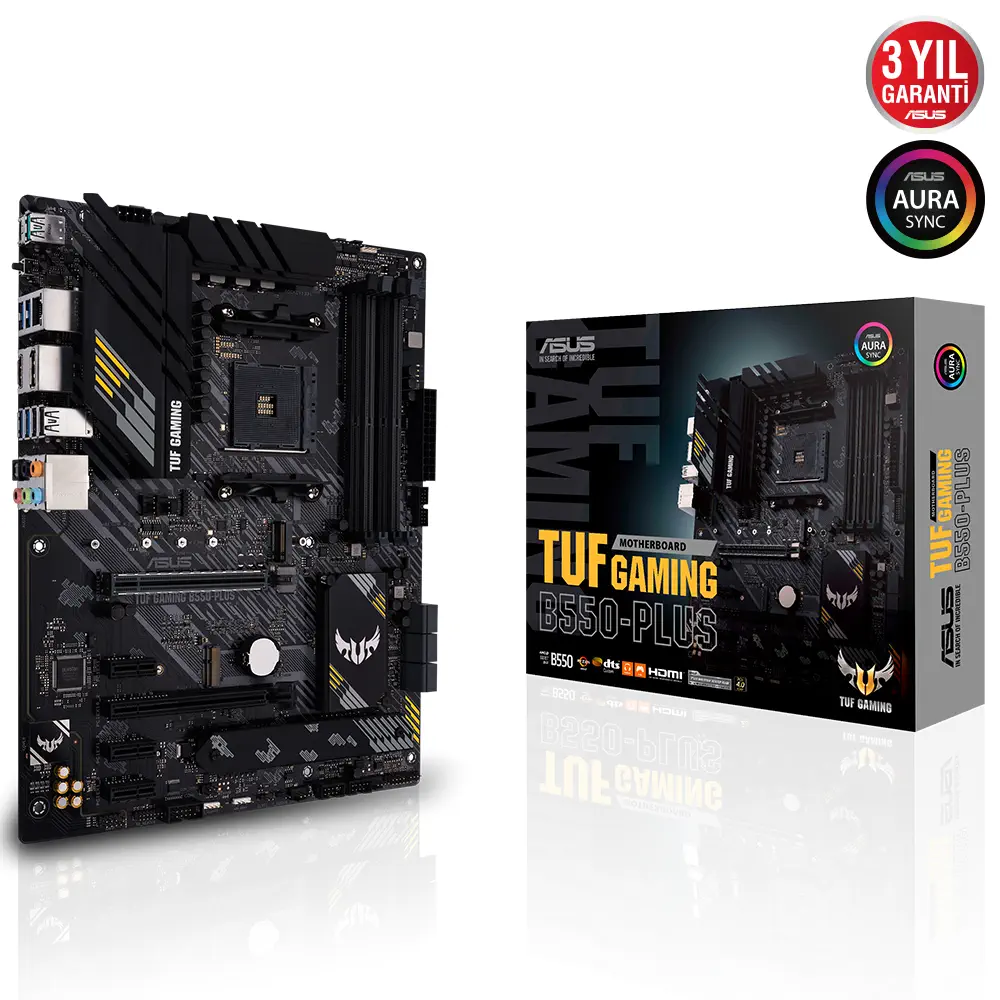 ASUS TUF Gaming B550-Plus AMD B550 Soket AM4 DDR4 4800(OC)MHz ATX Gaming (Oyuncu) Anakart