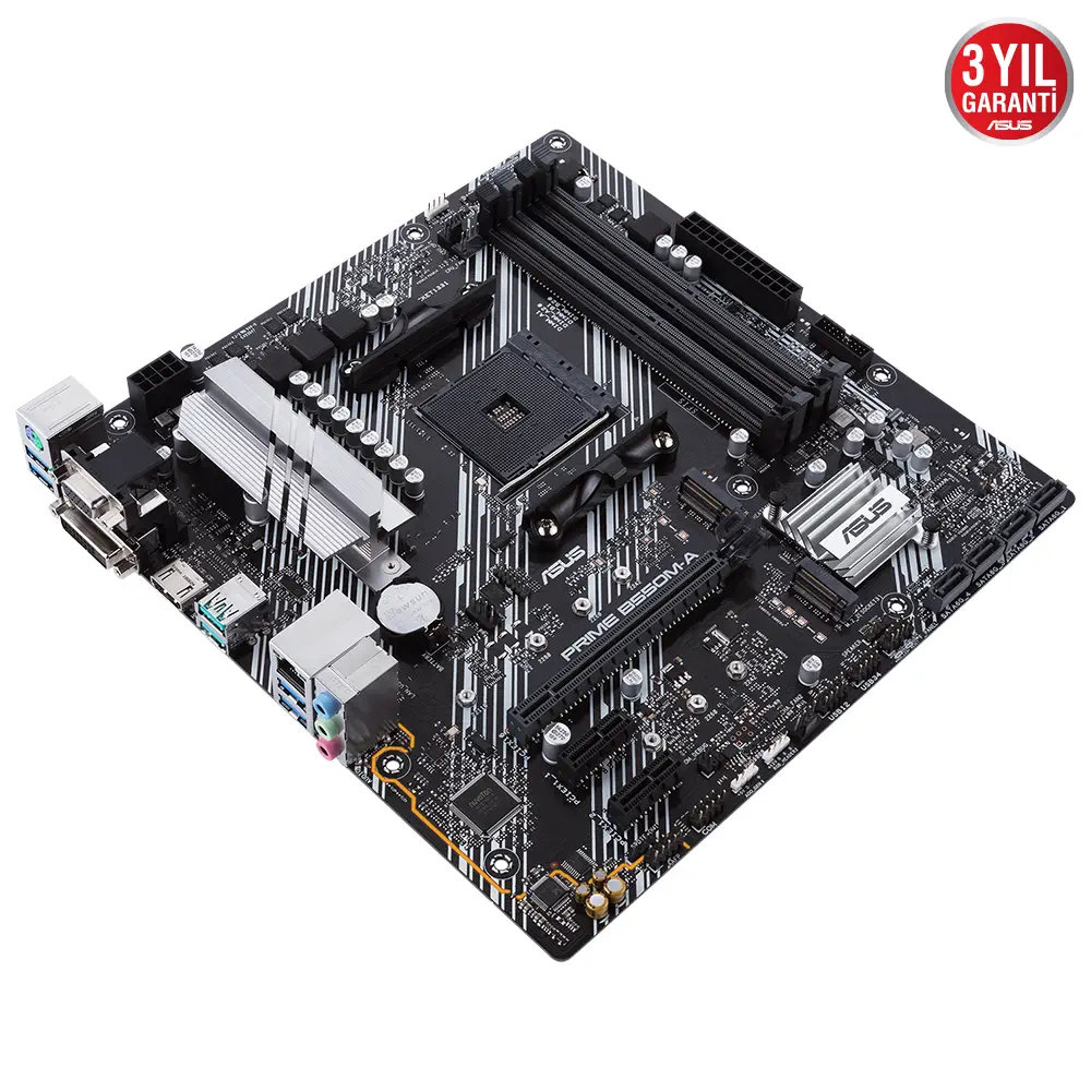 ASUS Prime B550M-A AMD B550 Soket AM4 DDR4 4600(OC)MHz mATX Gaming (Oyuncu) Anakart