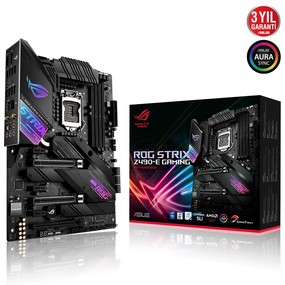 Asus ROG STRIX Z490-E GAMING Intel Z490 Soket 1200 DDR4 4600(OC)MHz ATX Gaming (Oyuncu) Anakart