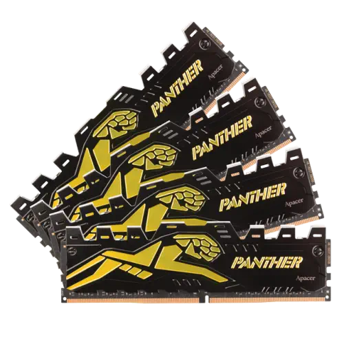 Apacer Panther Black-Gold 16GB (2x8GB) 3200Mhz CL16 DDR4 Gaming Ram (AH4U16G32C08Y7GAA-2)