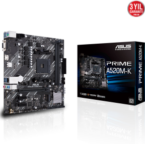 ASUS Prime A520M-K AMD Soket AM4 DDR4 4600(OC)MHz Micro ATX Anakart