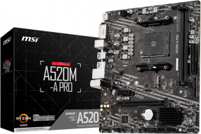 MSI A520M-A PRO AMD A520 Soket AM4 DDR4 4600(OC)MHz mATX Gaming Anakart