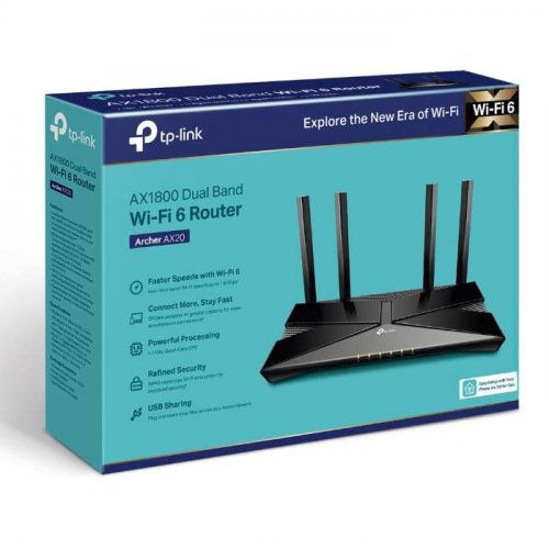 TP-Link Archer AX20 AX1800 4 Port Dual-Band Wi-Fi 6 Router