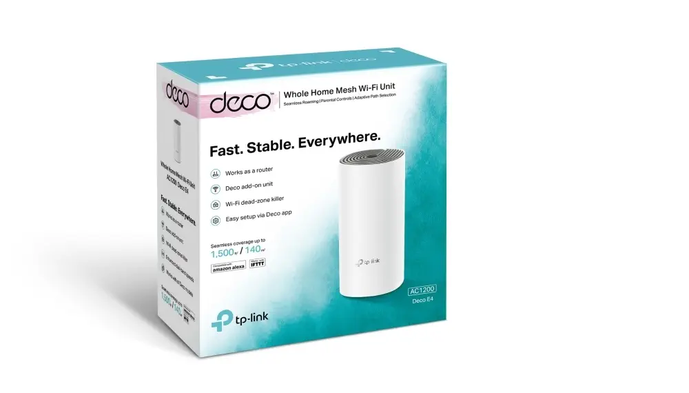 TP-Link Deco E4 AC1200 Tüm Evi Kapsayan Mesh Tekli WiFi Sistemi