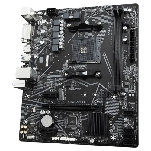 Gigabyte A520M H AMD A520 Soket AM4 DDR4 5100(OC)MHz mATX Gaming (Oyuncu) Anakart