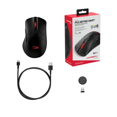 HyperX Pulsefire Dart HX-MC006B 16.000 DPI 6 Tuş RGB Optik Kablosuz Gaming (Oyuncu) Mouse