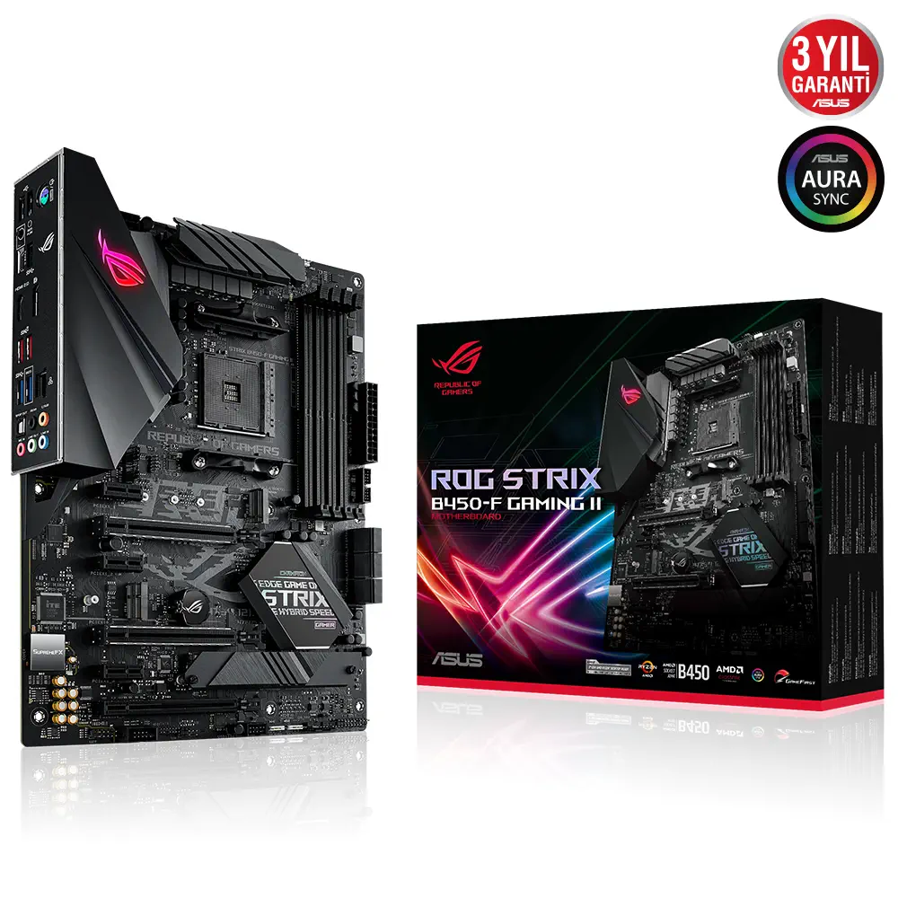 Asus ROG STRIX B450-F GAMING II AMD B450 Soket AM4 DDR4 4400(OC)MHz ATX Gaming (Oyuncu) Anakart