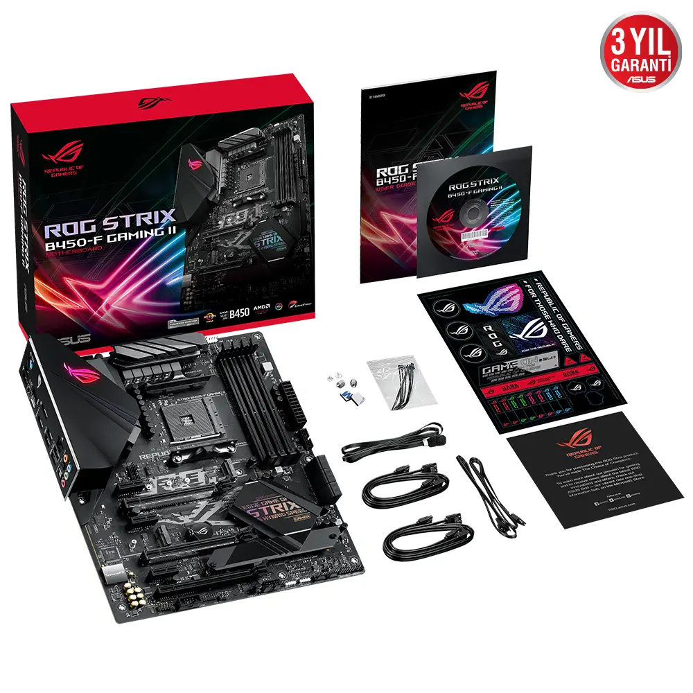 Asus ROG STRIX B450-F GAMING II AMD B450 Soket AM4 DDR4 4400(OC)MHz ATX Gaming (Oyuncu) Anakart