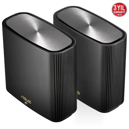 ASUS ZenWiFi AX XT8 (B-2-PK) Tüm Evi Kapsayan Tri-Band Wi-Fi 6 Mesh Sistemi (Siyah İkili Paket)