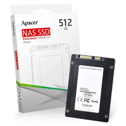 Apacer PPSS25-R 512GB 550/490MB/s 2.5″ SATA3 NAS SSD Disk (AP512GPPSS25-R)