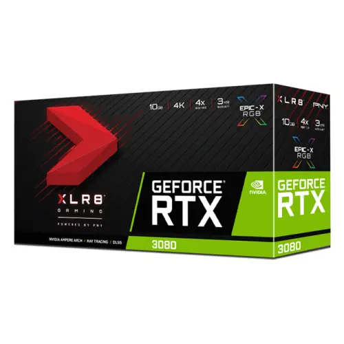 PNY GeForce RTX 3080 10GB XLR8 Gaming UPRISING EPIC-X RGB VCG308010TFXMPB 10GB GDDR6X 320Bit DX12 Gaming Ekran Kartı