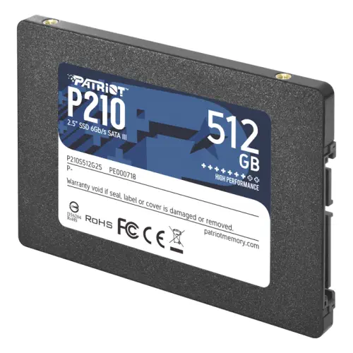 Patriot P210 P210S512G25 512GB 520/430MB/s 2.5″ SATA 3 SSD Disk