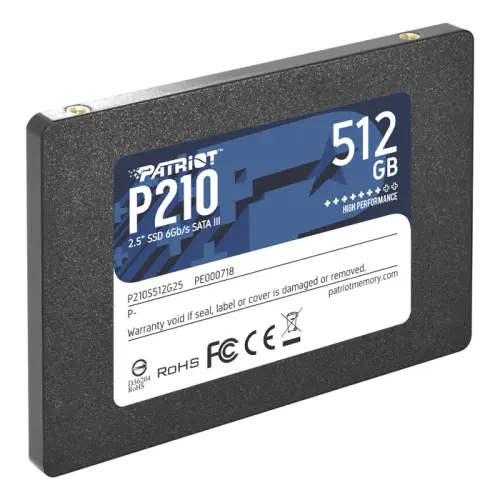 Patriot P210 P210S512G25 512GB 520/430MB/s 2.5″ SATA 3 SSD Disk