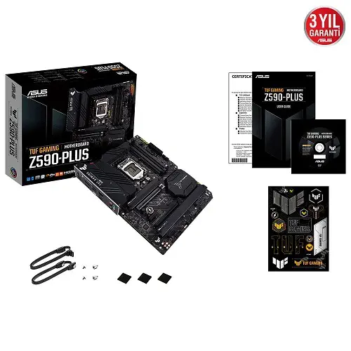 Asus TUF Gaming Z590-Plus Intel Z590 Soket 1200 DDR4 5133(OC)MHz ATX Gaming (Oyuncu) Anakart