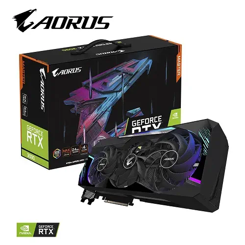 Gigabyte Aorus GeForce RTX 3090 Master 24G LHR GV-N3090AORUS M-24GD 24GB GDDR6X 384Bit DX12 Gaming (Oyuncu) Ekran Kartı