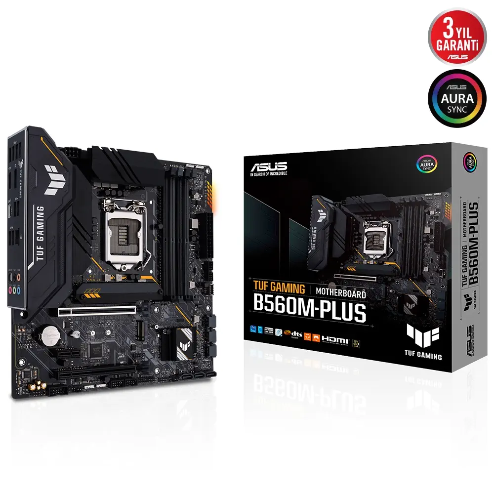ASUS TUF Gaming B560M-Plus Intel B560 Soket 1200 DDR4 5000(OC)MHz mATX Gaming (Oyuncu) Anakart