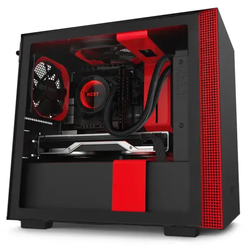 NZXT H210i CA-H210i-BR USB 3.1 Temperli Cam Mat Siyah/Kırmızı Mini-ITX Mini-Tower Gaming (Oyuncu) Kasa