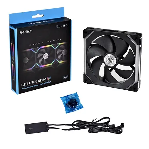 Lian Li UNI Fan SL120 Black 1x120mm RGB PWM Siyah Modüler Kasa Fanı (Kontrolcü hariç.)