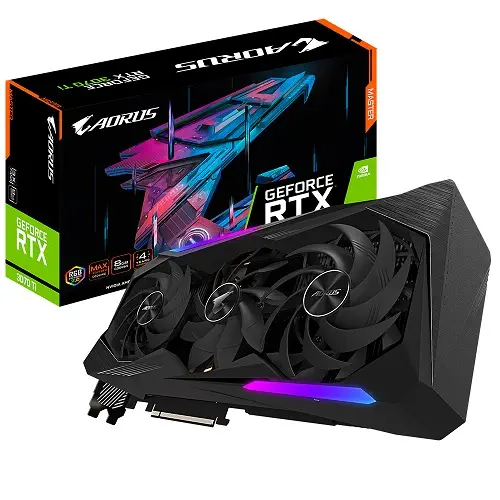 Gigabyte Aorus GeForce RTX 3070 Ti Master 8G LHR GV-N307TAORUS M-8GD 8GB GDDR6X 256Bit DX12 Gaming (Oyuncu) Ekran Kartı