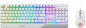MSI Vigor GK30 Combo White RGB USB Beyaz Kablolu Gaming Klavye Mouse Set (Vigor GK30 White + Clutch GM11 White)