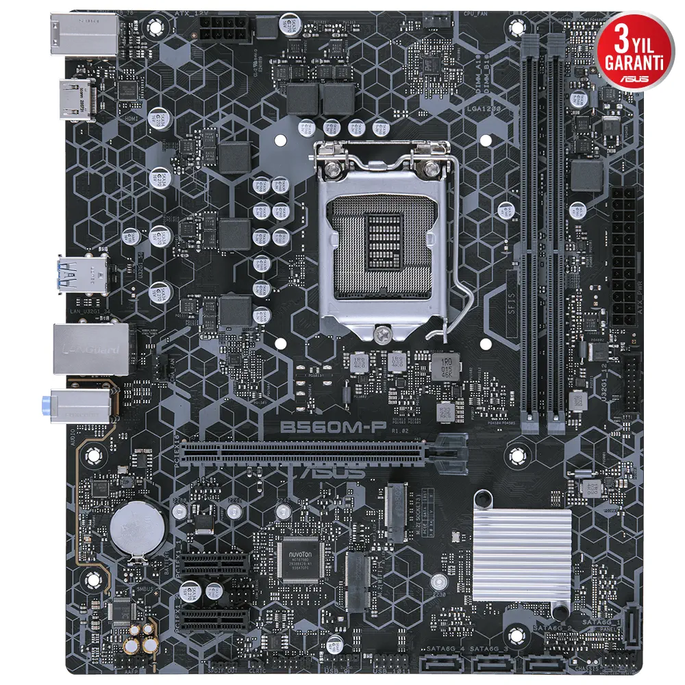 Asus B560M-P-SI Intel B560 Soket 1200 DDR4 5000(OC)MHz mATX Gaming (Oyuncu) Anakart